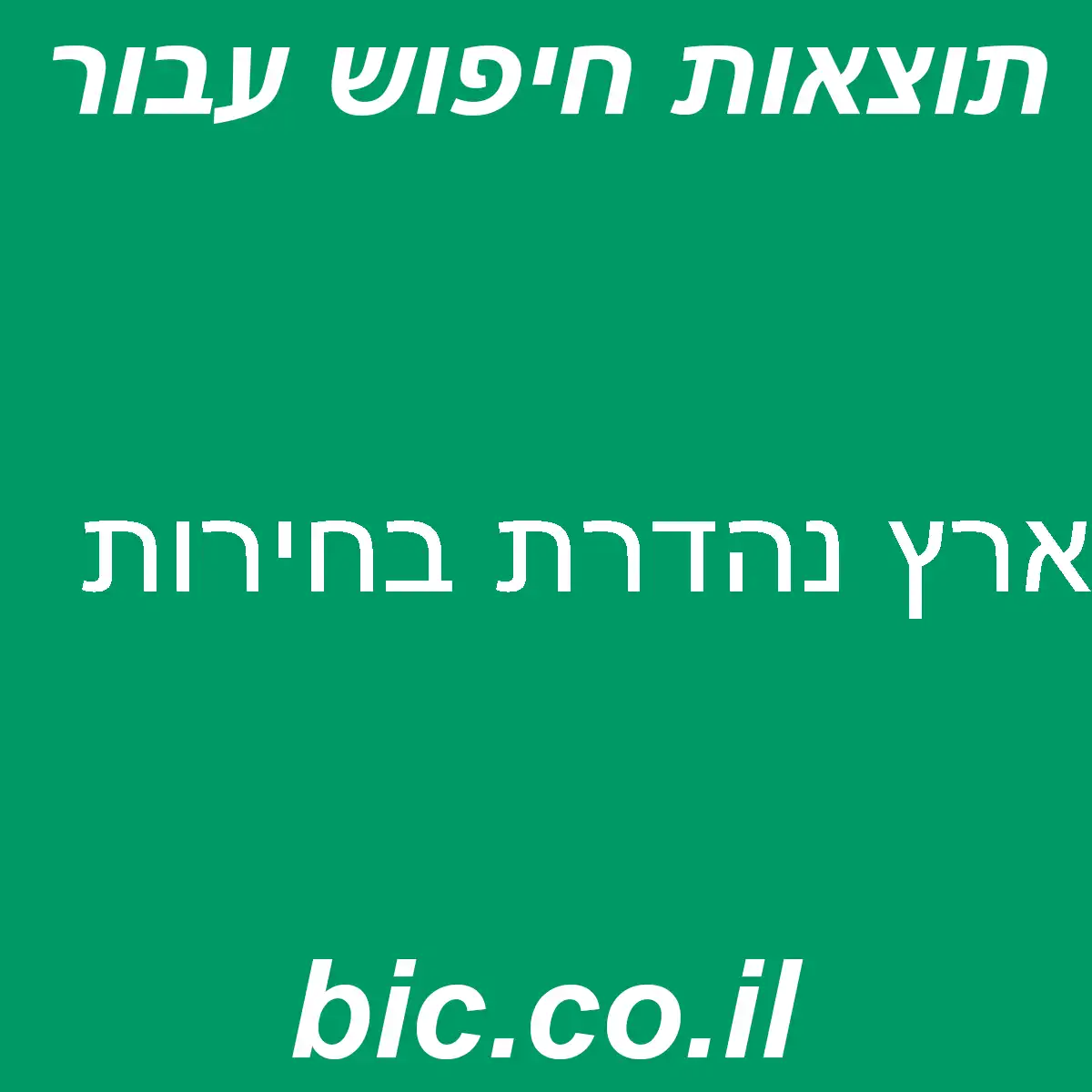 ﻿ארץ נהדרת בחירות
