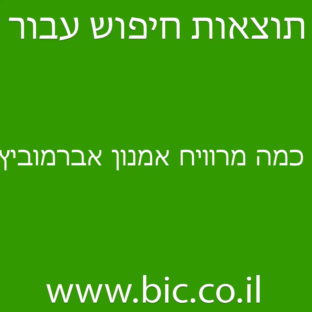 ﻿כמה מרוויח אמנון אברמוביץ