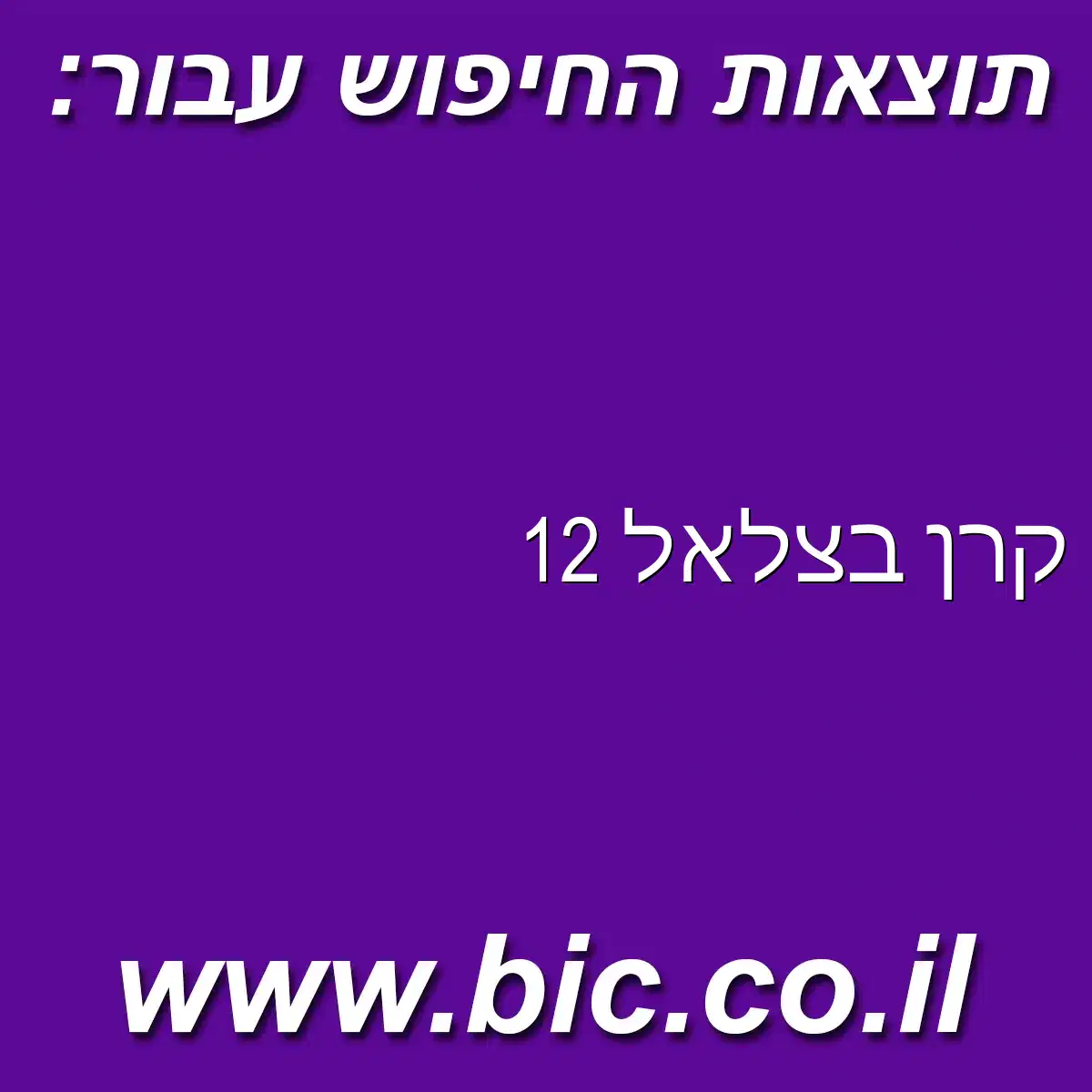 ﻿קרן בצלאל 12
