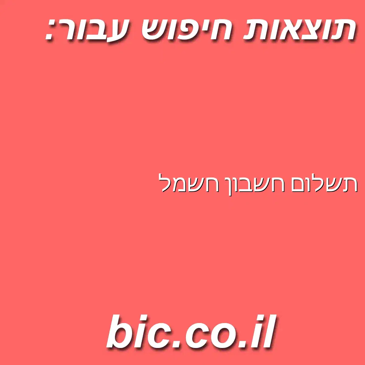 ﻿תשלום חשבון חשמל