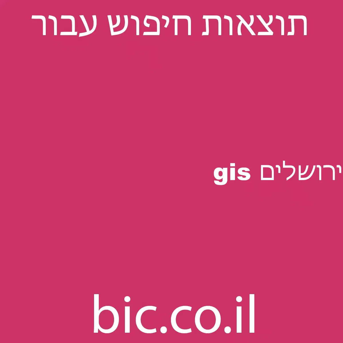 ﻿gis ירושלים