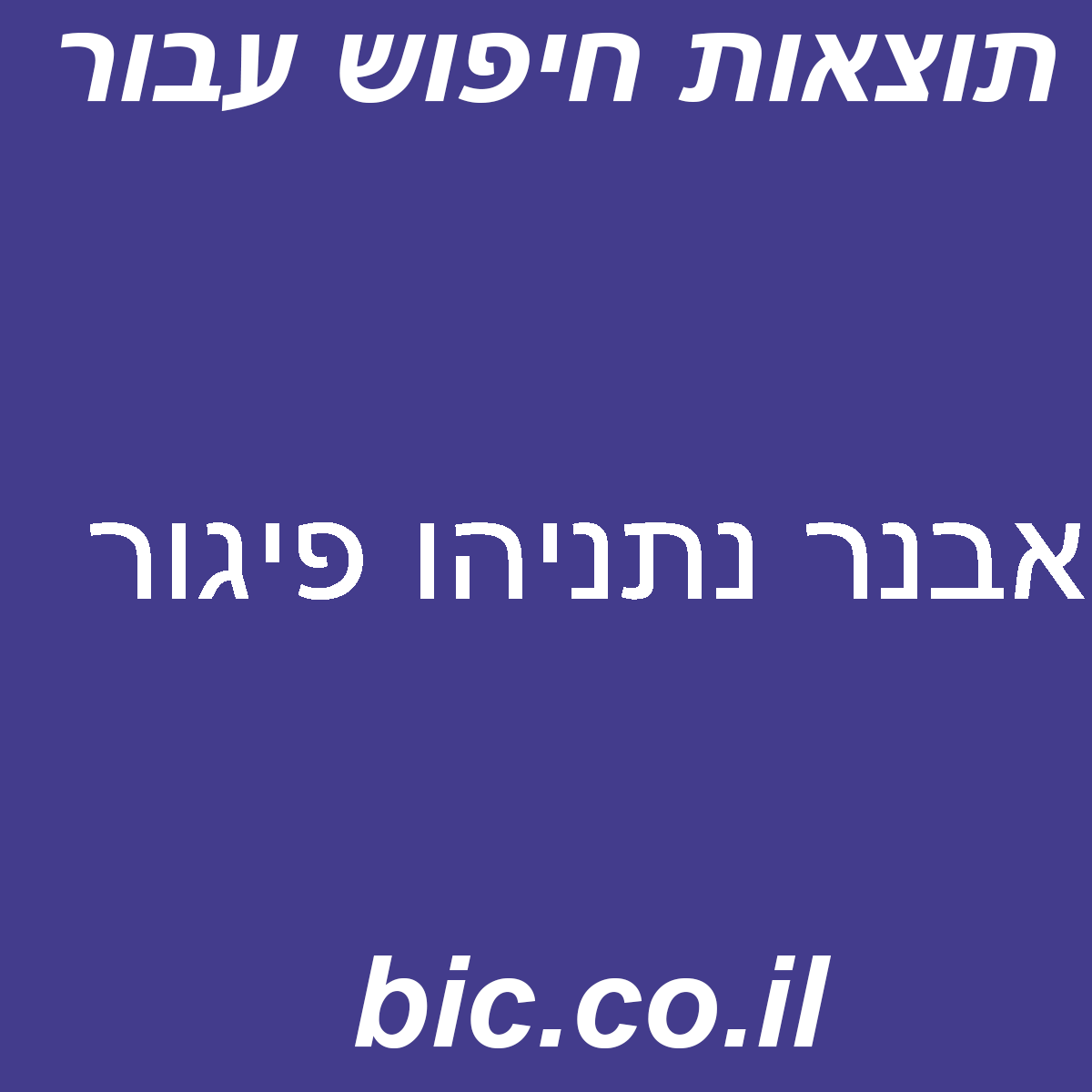 ﻿אבנר נתניהו פיגור