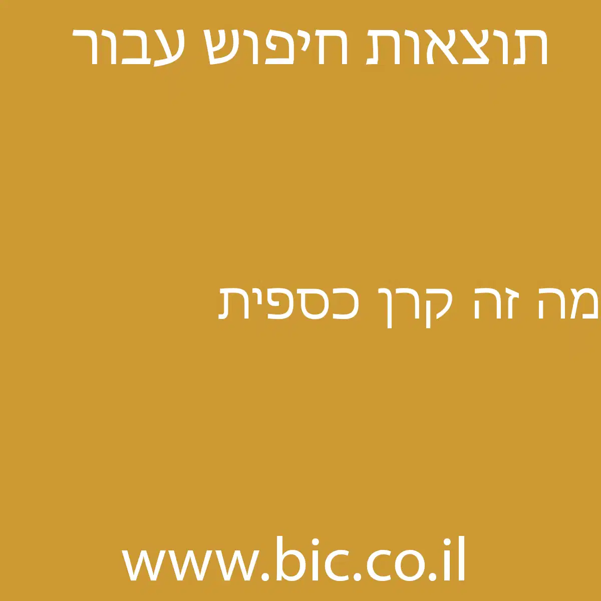 ﻿מה זה קרן כספית