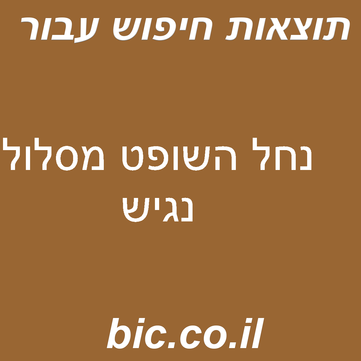 ﻿נחל השופט מסלול נגיש